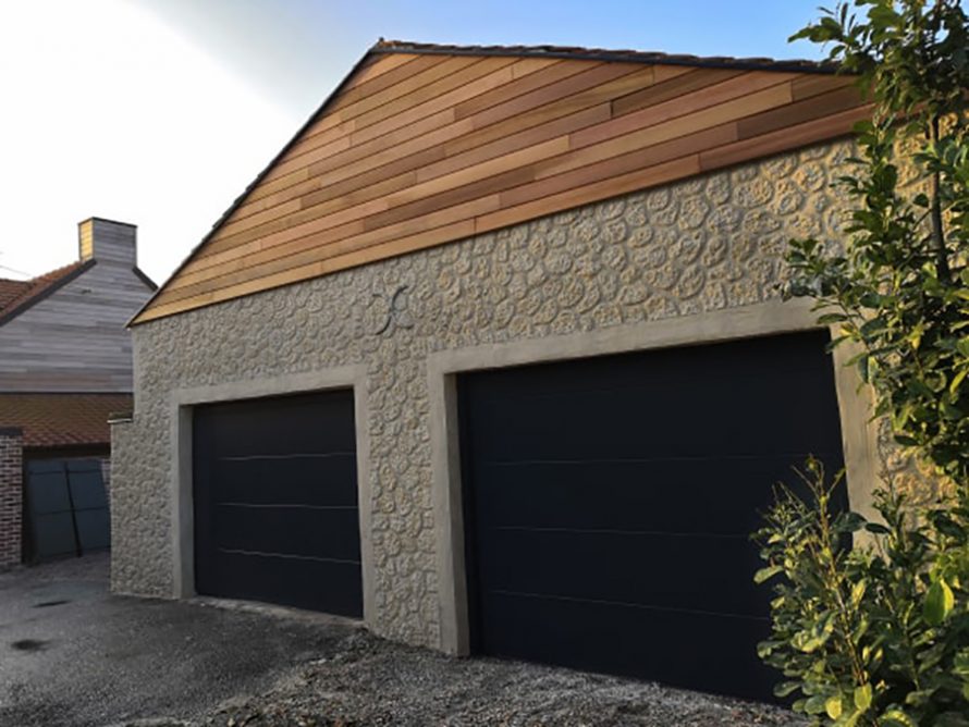 enduit sculpté et bardage Red-Cedar